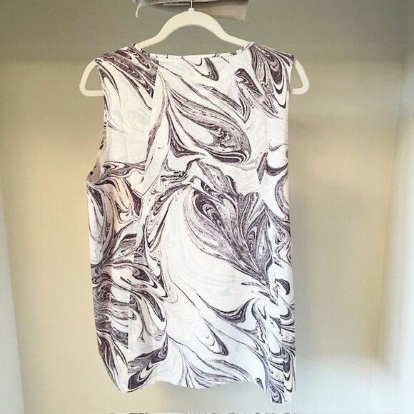 Athleta Refined Zephyr Tank, Swirl Pattern Charcoal Grey/Blue/White, Size L - Picture 3 of 5